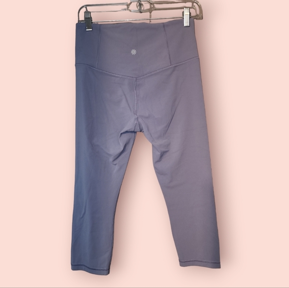 Athleta Elation Ultra High Capri Leggings Sky Blue Slate Activewear Workout Yoga - Picture 2 of 3